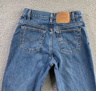 Vintage Levis Jeans Womens 5 JR Fits 28x28 550 Relaxed Taper 90s Mom Made in USA - Image 1 of 4