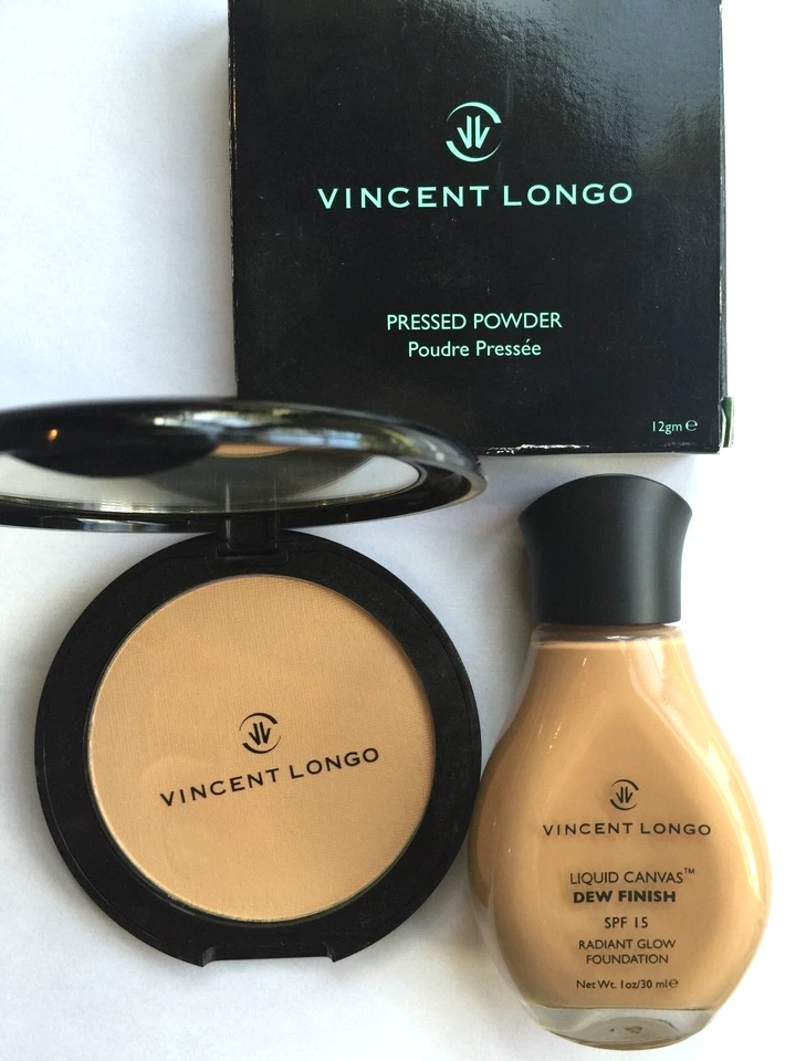 Vincent Longo LOT OF 2 Dew Finish Foundation & Pressed Powder in Golden Oriental - Image 1 of 1
