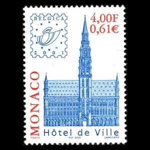 Monaco 2001 - Intsl Briefmarkenausstellung BELGICA 2001 Architektur - Sc 2208 postfrisch - Bild 1 von 2