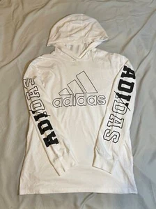ADIDAS Kids Hooded Jersey w/Logos on Sleeves - Size Kids L 14/16 - Picture 1 of 6