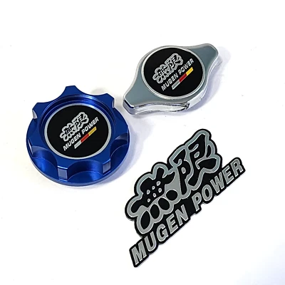 BLUE ENGINE OIL CAP + RADIATOR CAP FOR Acura Honda B16A B17A1 B18A1 B18B1 JDM - Image 1 of 4