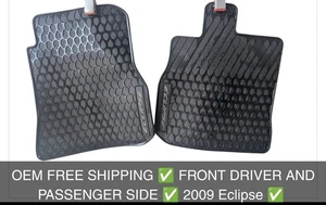 OEM (2) Used Mitsubishi Eclipse Rubber Floor Mats Driver/Passenger Front Black✅ - Foto 1 di 5