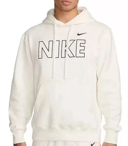 Size 3XL-Tall Nike Mens Sportswear Club Fleece Pullover Hoodie White Black NEW - Picture 1 of 3