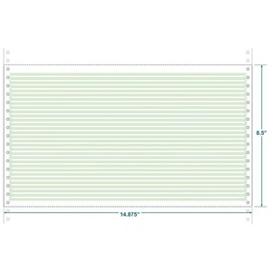 Carta per computer 14-7/8" x 8-1/2" (L x A) continua 20#, barra verde 1/8" (cartone - Foto 1 di 1