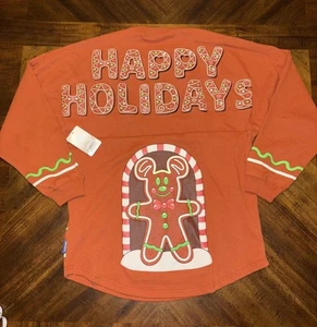 Disney Christmas Happy Holidays Spirit Jersey Gingerbread Man SMALL - Picture 1 of 7
