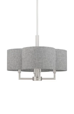 Livex Lighting 51364 Nickel Kalmar 4-Light 18"W Drum Chandelier - Image 1 of 4