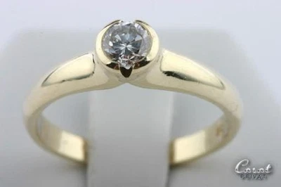 Brillant Diamant Ring Solitär 0,38 ct 585 er 14kt Gelbgold Grösse 54 - - Bild 1 von 4