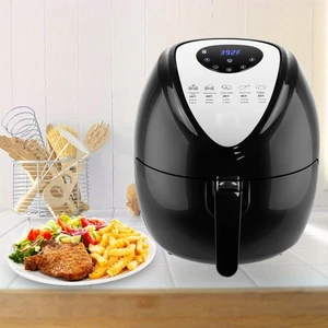 New 6.8QT Air Fryer Window 7 Presets Guided Cooking 1800W Non-stick Basket Black - Picture 1 of 10