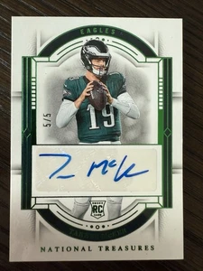 2023 Tanner McKee National Treasures Auto SP /5 Green Rookie Eagles QB #151 - Picture 1 of 4