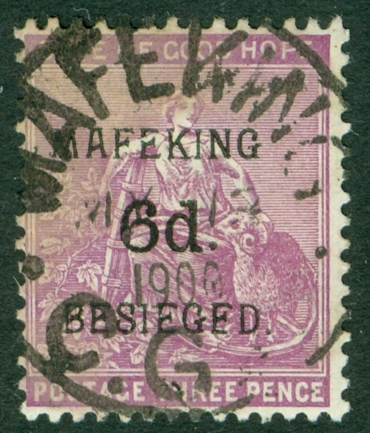 SG 4 Mafeking 1900. 6d sobre magenta 3d. CAT usado fino £500 Foto 1 de 1