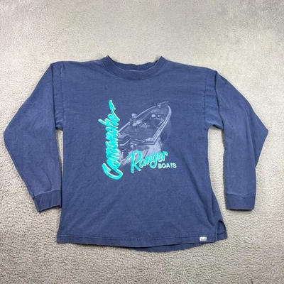 Vtg Ranger Boats Shirt Large Largemouth Bass Medium Long Sleeve Fishing Outdoor - Image 1 of 4