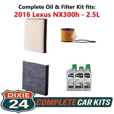 Fits: 2016 Lexus NX300h 2.5L Complete Cabin, Air & Oil Filter Kit (0W-20) Foto 1 de 4