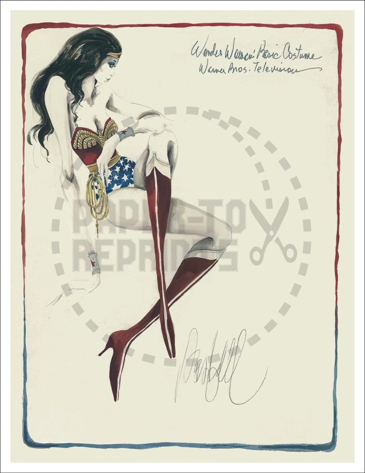 WONDER WOMAN COSTUME SKETCH #2 BY DONFELD - VINTAGE REPRINT