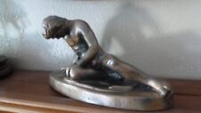 💥VTG.  DYING GUAL BRONZE SOLID STATUE NUDE MAN- GLADIATOR- ITALY