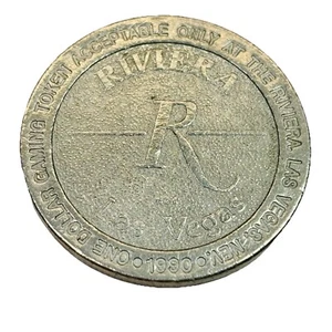 Gaming Coin Token Riviera Hotel Casino 1990 $1 One Dollar Las Vegas NV - Picture 1 of 3