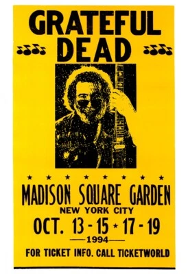 Grateful Dead Poster, Concert at Madison Square Garden, New York City - Image 1 of 4