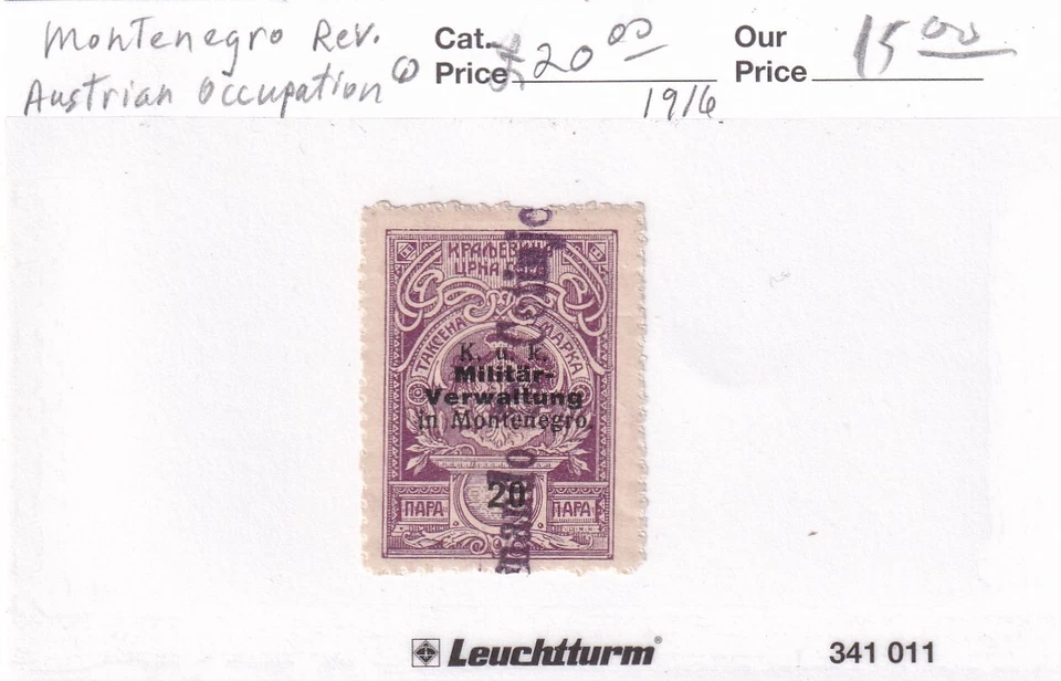 Ocupación austriaca de Montenegro: 116 ingresos, usado (54090) Foto 1 de 1