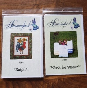 Chicken Quilt Pattern Embroidery And Applique Lot Of 2 Farmhouse Kitchen Towels - Picture 1 of 7