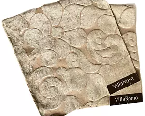 VillaNova Velvet Damask Fabric Designer Sample Beige Taupe Tan 12" SQ. -Lot / 2 - Picture 1 of 4