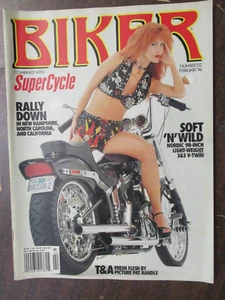 BIKER MAGAZINE #132 FEBRUARY 1996 BY EASY RIDERS WITH CENTERFOLD MOTORCYCLES - Picture 1 of 2