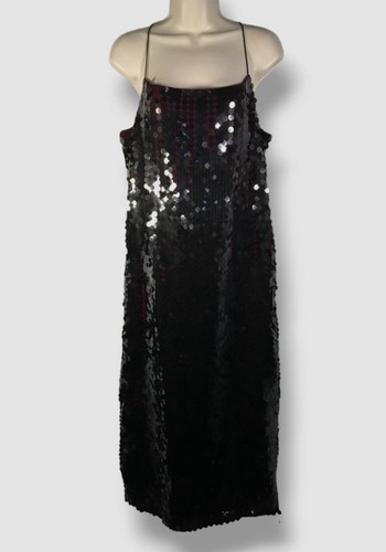 Abito donna nero con paillettes Tory Burch $898 taglia 12