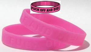 Pulsera F Off and Die Divertida Insultante Rosa Brazalete Siéntase Bien Diversión TW020 - Imagen 1 de 3