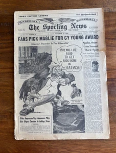 RARE 1956 The Sporting News 11/14/56 Maglie for Cy Young / Dodgers Cartoon #2 - Picture 1 of 3