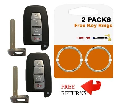 Chave remota sem chave 2x 2011 2012 2013 2014 Hyundai Sonata Kia Sorento SY5HMFNA04 - Imagem 1 de 4