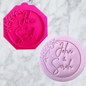 Personalisierte Hochzeitsnamen Braut Debosser Stempel Fondant Cupcake Glas Keks - Bild 1 von 3