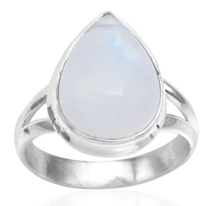 Anillo hecho a mano de plata esterlina 925 con piedras preciosas de luna arco iris HR-017 - Imagen 1 de 7