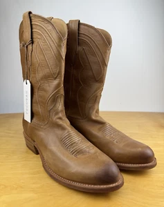 Tecovas THE JASON Men’s Caramel Rubber Vibram Soft Leather Boots Sz 10.5 EE - Picture 1 of 13
