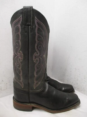 Botas de Vaquero Justin Gris Oscuro Cuero Puntera Cuadrada Altas Para Mujer Talla 6.5 Estilo B J3880 Foto 1 de 4