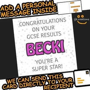 Personalisierte GCSE-Karte Prüfungen Ergebnisse Glückwunsch gut gemacht Sie haben bestanden - Bild 1 von 7