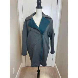 Asos Jacket Coat Heathered Gray Zip Up Long Sleeve Sz 8 Med - Picture 1 of 12