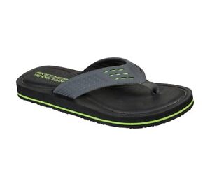 Skechers Men's Shoes Toe Sandal Mules Beach Slippers Grey 237298 New