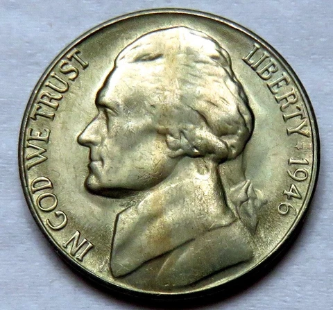 1946-S Jefferson Nickel__BU / MS__near Full Steps Cover