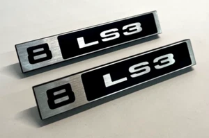 Emblem Custom Billet Front Fender 'LS3' Chevy Chevrolet GMC Truck 1967-1972 C 10 - Picture 1 of 6