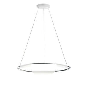 Litecraft Ceiling Pendant With 7.5W LED Ring Shade - Polished Chrome Clearance  