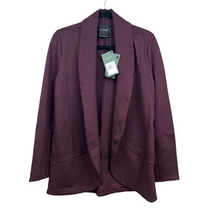 Lysse Women Cardigan Sweater Open Front Shawl Collar Stretch Burgundy Size S - Picture 1 of 5