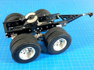 Tamiya 1/14 R/C Semi Tractor Trailer 2 Axle Dolly Pin Mount Coupler Aluminum Rim - Image 1 of 4