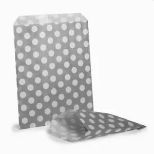 Grey Polka Dot Paper Bags From 5" x 7" / 13 x 18cm Or 7" x 9" / 18 x 23cm - Picture 1 of 1