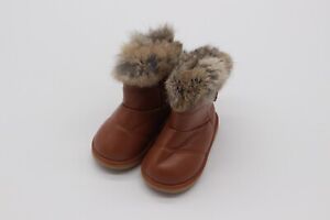 Merence Fur Trimmed Toddler Girl Tan Snow Boots Size 8.5 EU 25
