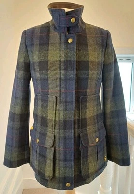 Joules Tweed Field Jacket Size 10 VGC Green/Blue. B33 - Image 1 of 4
