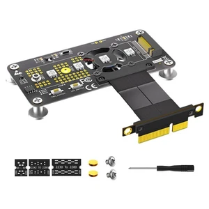 Riser Card M.2 M-Key NVME SSD Vers PCIe X4 Câble D'Extension avec Ventilate3727 - Afbeelding 1 van 7