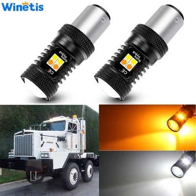 Bombillas LED de señal de giro delanteras ámbar blanco Switchback para 85-94 Kenworth C550 Foto 1 de 4