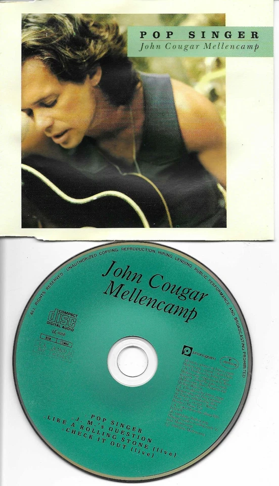 JOHN MELLENCAMP Pop Singer w/ 2 LIVE TRX CD single USA Seller BOB DYLAN remake Foto 1 de 1