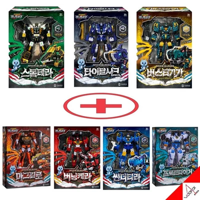 Miniforce Dinoid Warrior 7 Type Robot Set Buster Giga Tidal Shark Storm Tera - Image 1 of 4