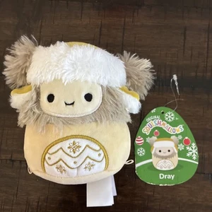 Squishmallows - Dray 4" the Yeti Holiday Decorazione Natalizia Peluche Kellytoy A - Foto 1 di 2
