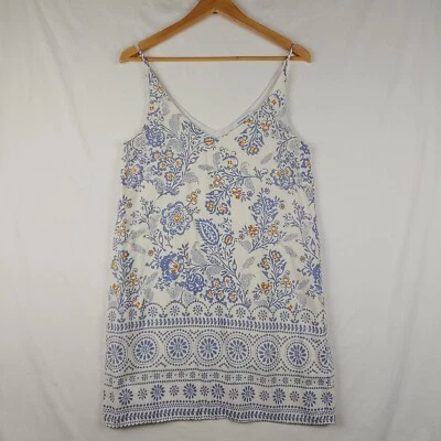 Olivaceous Mini Dress Womens Small Ivory Lilac "Belong to Me" V Neck Lined Shift - Image 1 of 4