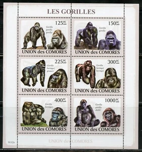 COMOROS GORILLAS MINIATURE SHEET MINT NEVER HINGED - Picture 1 of 1